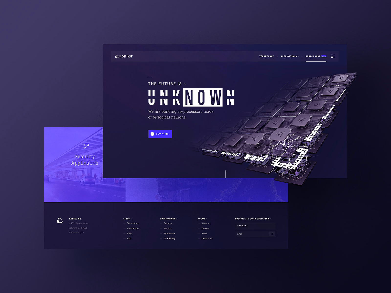 Koniku home page in perspective