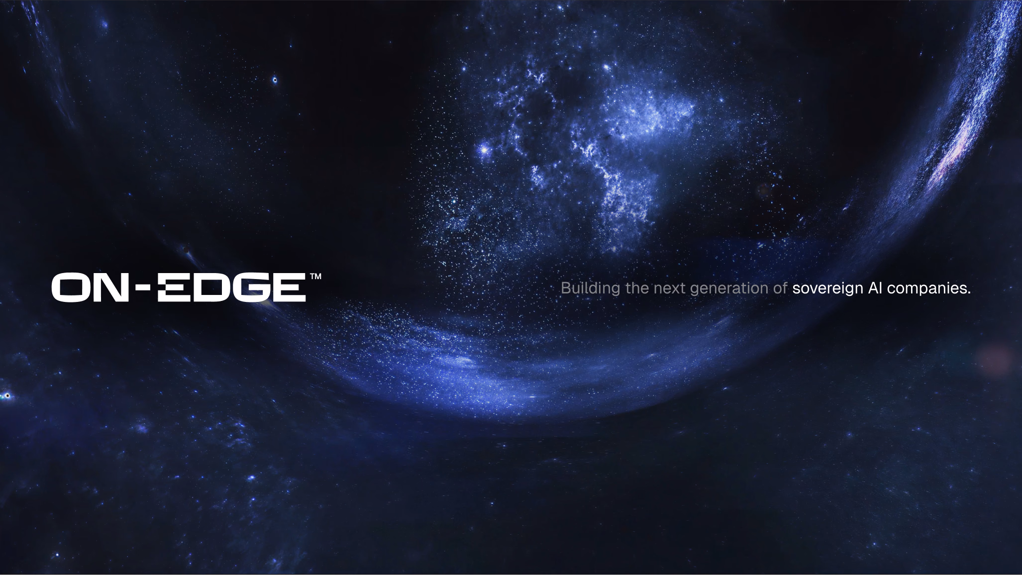 On-Edge website hero: Building the next generation of sovereign AI companies