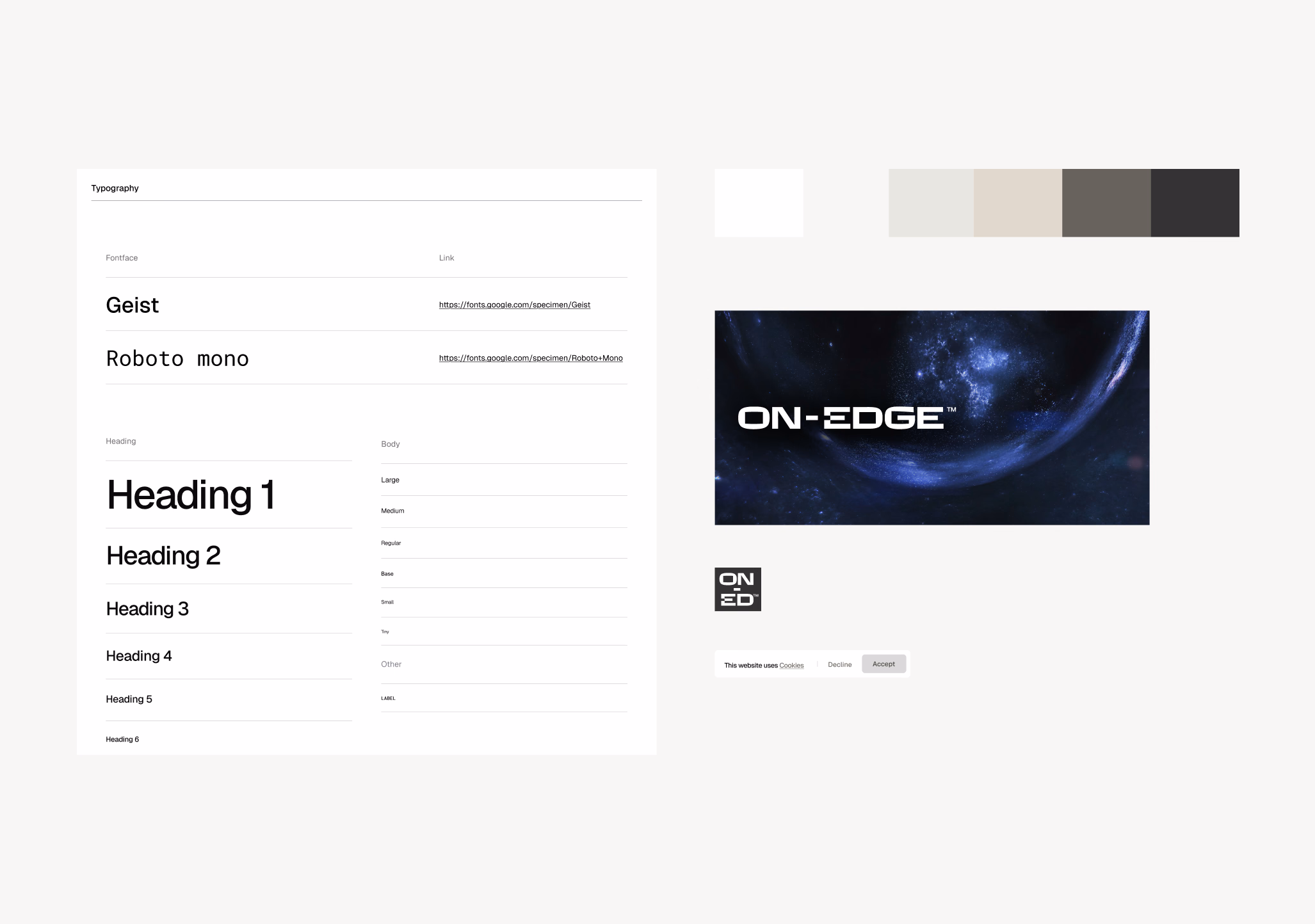 On-Edge style guide: type, colours and the logo