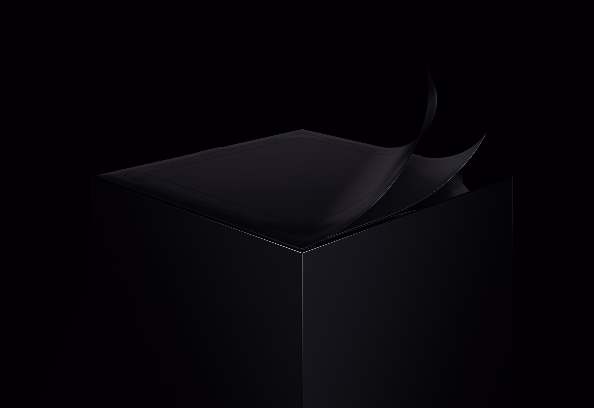 Tacterion sensor skin peeling back from a black cube
