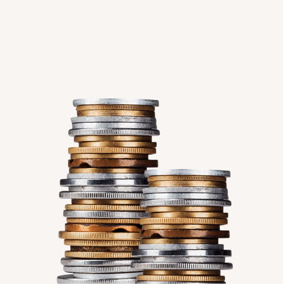 Stacked coins, a Yova photography prop